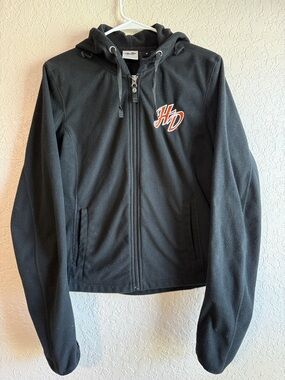 Harley Davidson Hooded Full-Zip Fleece Jacket Womens Sz Medium